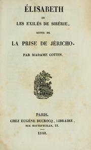 Cover of: Elisabeth: ou, Les exilés de Sibérie : suive de La prise de Jéricho