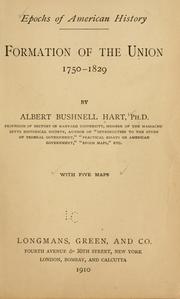 Cover of: Formation of the union... | A. B Hart
