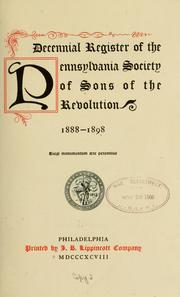 Decennial register ... 1888-1898