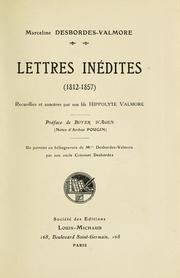 Cover of: Lettres inédites, 1812-1857 by Marceline Desbordes-Valmore