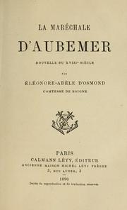 Cover of: La maréchale d'Aubemer: nouvelle du XVIIIe siècle
