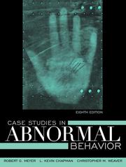 Cover of: Case Studies in Abnormal Behavior (8th Edition) by Robert G. Meyer, L. Kevin Chapman, Christopher M. Weaver