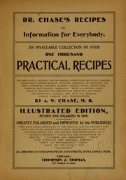 Cover of: Dr. Chase's recipes