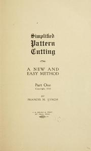 Cover of: Simplified pattern cutting by Frances H. Lynch