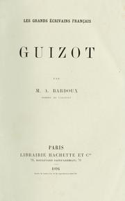 Cover of: Guizot. by Agénor Bardoux