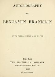 Cover of: Autobiography of Benjamin Franklin by Benjamin Franklin