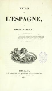 Lettres sur l'Espagne by Adolphe Guéroult