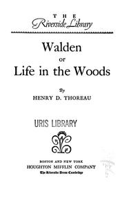 Cover of: Walden, or, Life in the woods by Henry David Thoreau