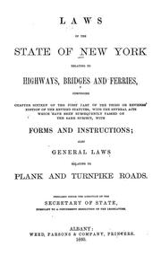 Cover of: Laws of the state of New York relating to highways, bridges and ferries