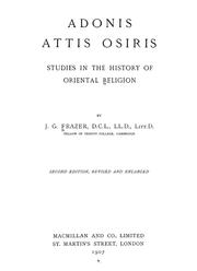 Cover of: Adonis, Attis, Osiris: studies in the history of oriental religion