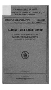 National War Labor Board by United States. Bureau of Labor Statistics.