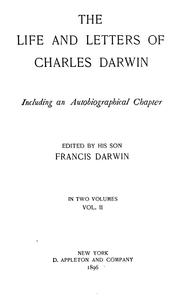 Cover of: The  life and letters of Charles Darwin: including an autobiographical chapter.