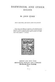 Cover of: Darwinism and other essays by John Fiske