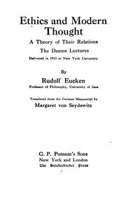 Cover of: Ethics and modern thought by Rudolf Eucken