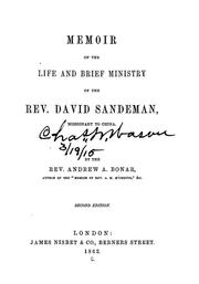 Memoir of the life and brief ministry of the Rev. David Sandeman, missionary to China by Andrew A. Bonar