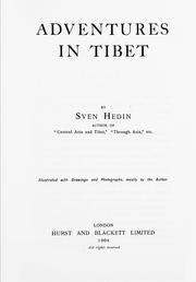 Cover of: Adventures in Tibet by Sven Hedin