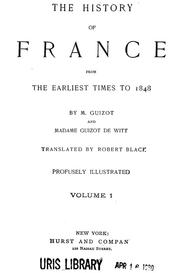 Cover of: The history of France from the earliest times to 1848