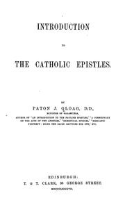 Cover of: Introduction to the Catholic Epistles by Paton James Gloag