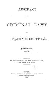 Cover of: Abstract of criminal laws of Massachusetts