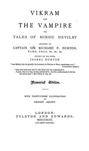 Cover of: Vikram and the vampire, or, Tales of Hindu devilry by Richard Francis Burton, Isabel Lady Burton