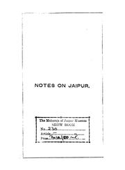 Cover of: Notes on Jaipur by H. L. Showers, H. L. Showers