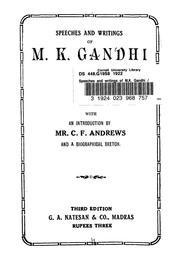 Cover of: Speeches and writings of M.K. Gandhi by Mohandas Karamchand Gandhi