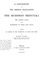 Cover of: A catalogue of the Chinese translation of the Buddhist Tripitaka: the sacred canon of the Buddhists in China and Japan