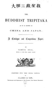 Cover of: The Buddhist Tripitaka as it is known in China and Japan by Samuel Beal
