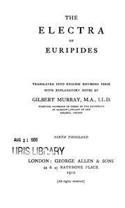 Cover of: The Electra of Euripides by Euripides