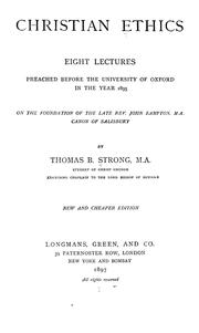 Cover of: Christian ethics by Thomas B. Strong