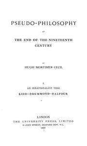 Cover of: Pseudo-philosophy at the end of the nineteenth century by Newman, Ernest