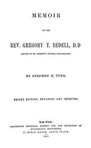 Cover of: Memoir of the Rev. Gregory T. Bedell