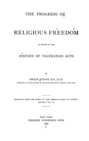 Cover of: The progress of religious freedom as shown in the history of toleration acts