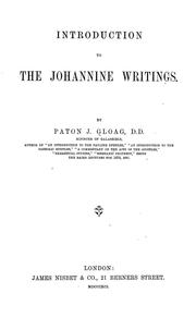 Cover of: Introduction to the Johannine writings by Paton James Gloag