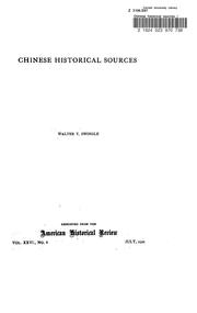 Cover of: Chinese historical sources