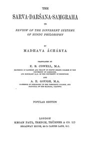 Cover of: The Sarva-darśana-saṃgraha: or, Review of the different systems of Hindu philosophy