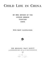 Cover of: Child life in China