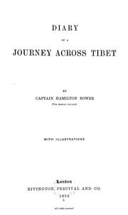 Cover of: Diary of a journey across Tibet by Hamilton Bower