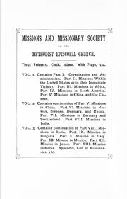 Cover of: Missions and missionary society of the Methodist Episcopal Church | John Morrison Reid