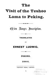 Cover of: The visit of the Teshoo lama to Peking by Qianlong Emperor of China