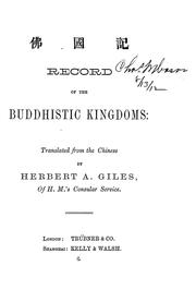 Cover of: Record of the Buddhistic kingdoms