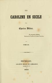 Cover of: Caroline en Sicile. by Charles Didier