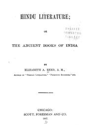 Cover of: Hindu literature, or, The ancient books of India