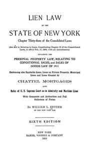 Cover of: Lien Law of the State of New York by New York (State)