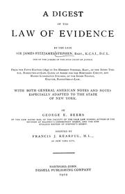 Cover of: A digest of the law of evidence