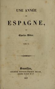 Cover of: Une année en Espagne.