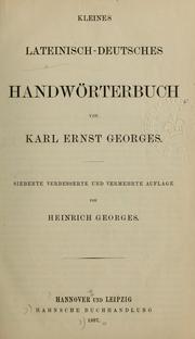 Cover of: Kleines lateinisch-deutsches Handwörterbuch.