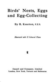 Cover of: Birds' nests, eggs and egg-collecting by Richard Kearton