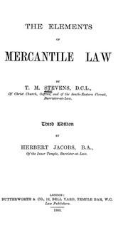 Cover of: The elements of mercantile law