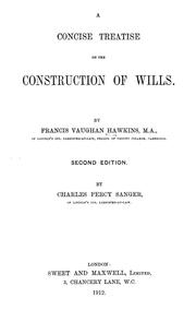 Cover of: A concise treatise on the construction of wills